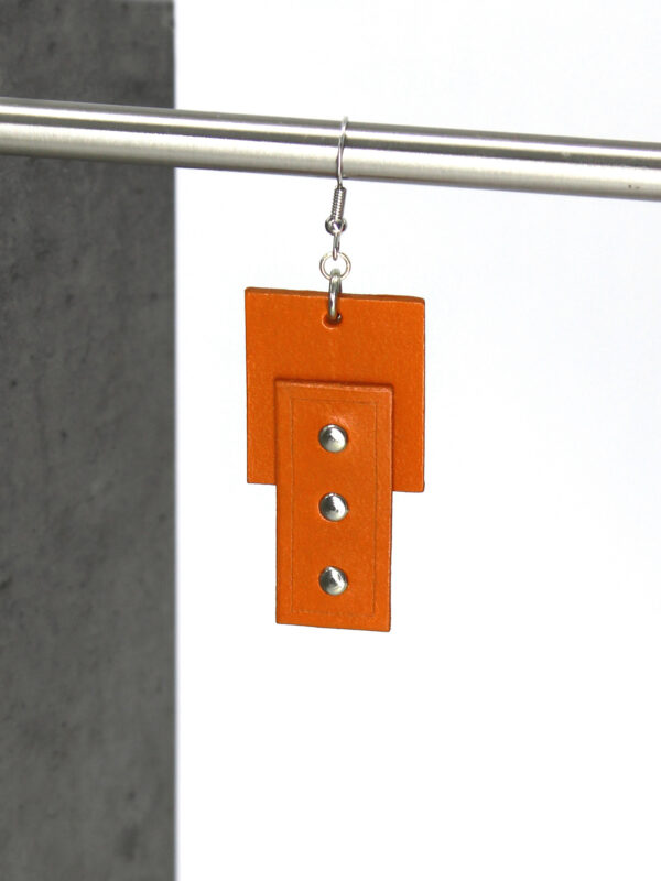 EMMA leather earrings - Orange - BANIZS