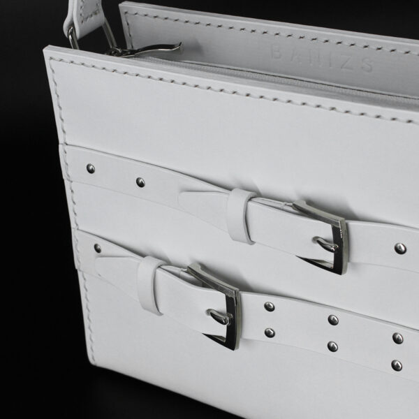 ANIQUE leather bag details - White - BANIZS