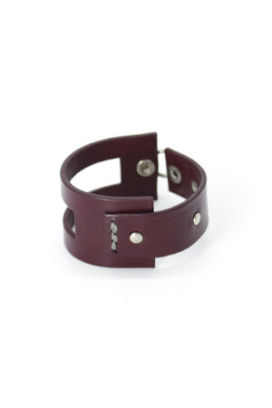 EMMA leather bracelet - Bordeaux - BANIZS