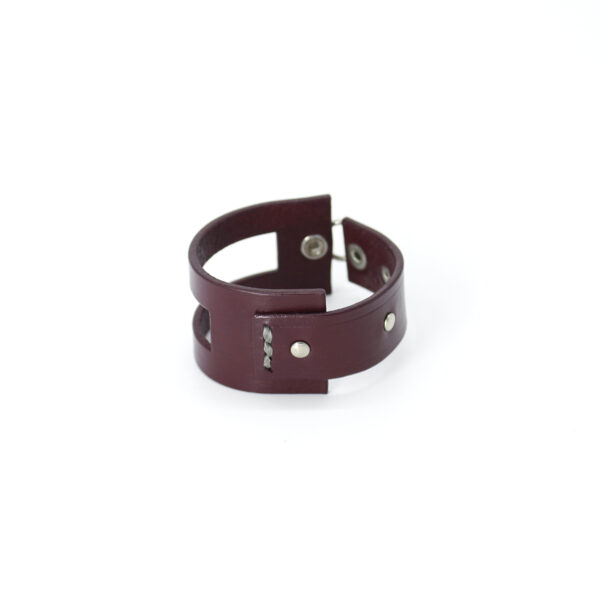 EMMA leather bracelet - Bordeaux - BANIZS
