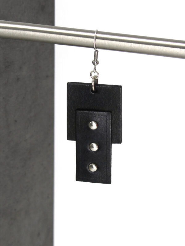 EMMA leather earrings - Black - BANIZS
