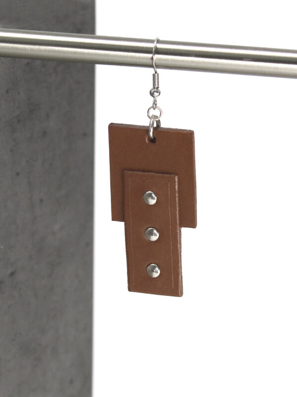 EMMA leather earrings - Brown - BANIZS
