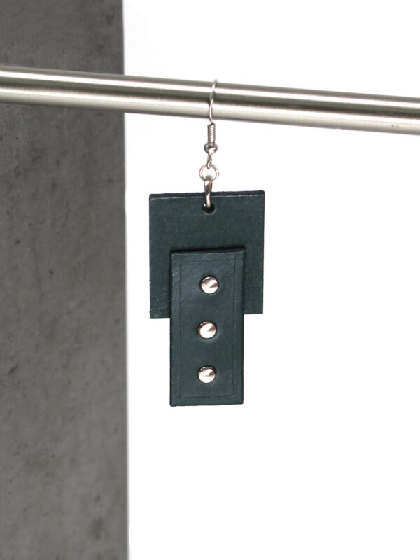 EMMA leather earrings - Green - BANIZS