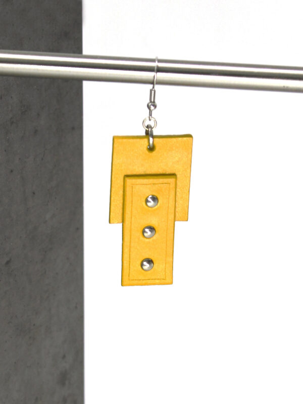 EMMA leather earrings - Yellow - BANIZS