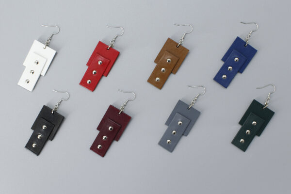 EMMA leather earrings in various colors - BANIZS