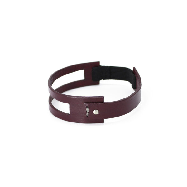 EMMA leather upper arm bracelet - Bordeaux - BANIZS