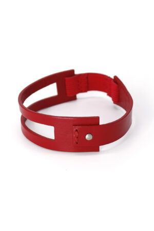 EMMA leather upper arm bracelet - Red - BANIZS