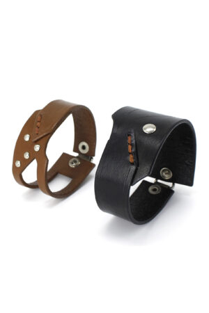 GIULIANA + OLIVER SET - women+men leather bracelets - Brown+Black - BANIZS