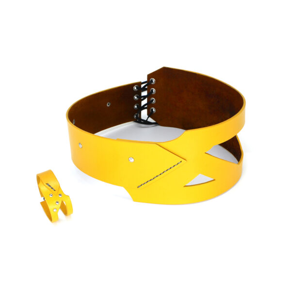 GIULIANA SET - leather bracelet+belt - Yellow - BANIZS