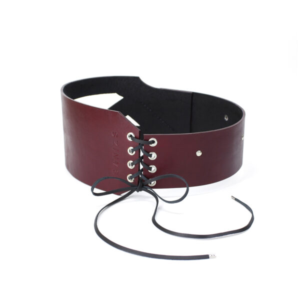 GIULIANA leather belt back - Bordeaux - BANIZS