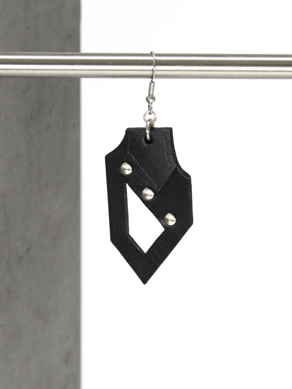 GIULIANA leather - bold earrings - Black - BANIZS