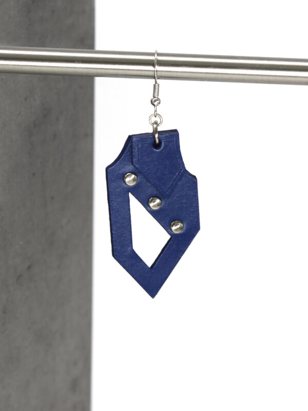 GIULIANA leather - bold earrings - Blue - BANIZS