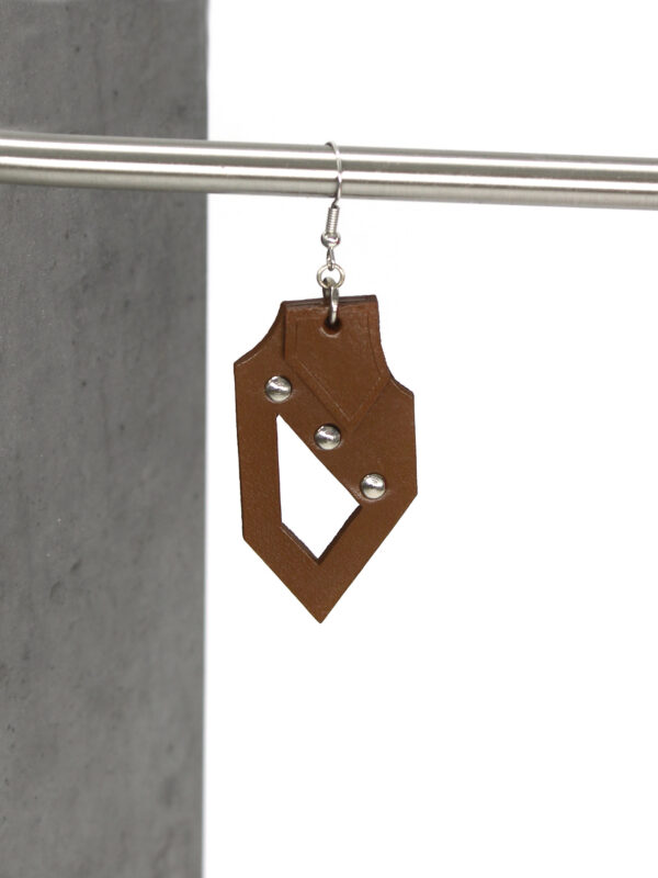 GIULIANA leather - bold earrings - Brown - BANIZS