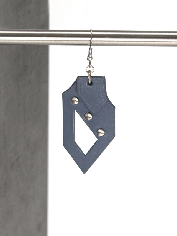 GIULIANA leather - bold earrings - Gray - BANIZS