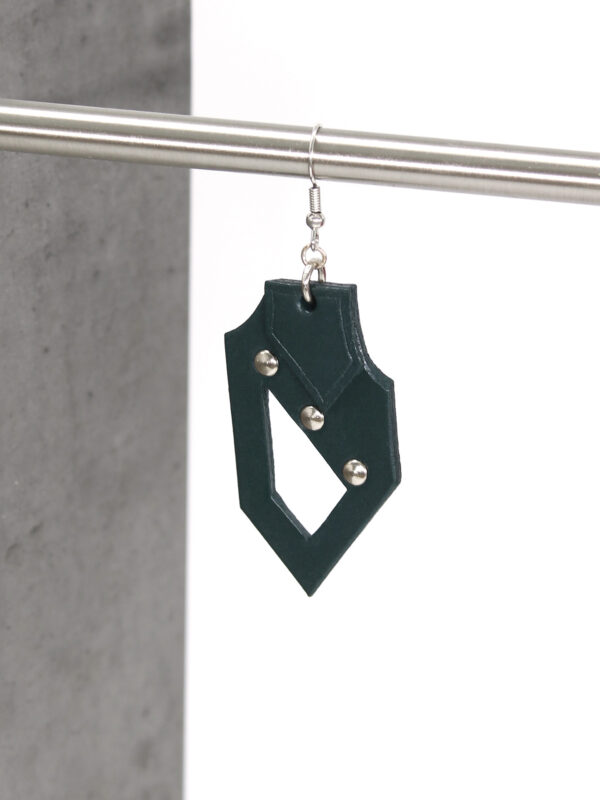 GIULIANA leather - bold earrings - Green - BANIZS