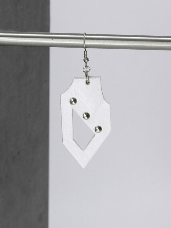 GIULIANA leather - bold earrings - White - BANIZS