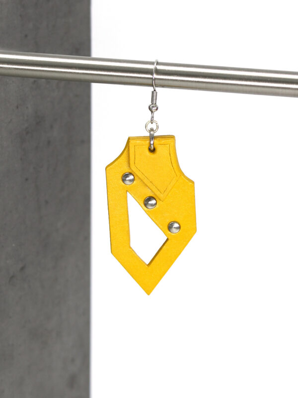 GIULIANA leather - bold earrings - Yellow - BANIZS
