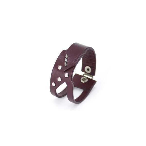 GIULIANA leather bracelet - Bordeaux - BANIZS