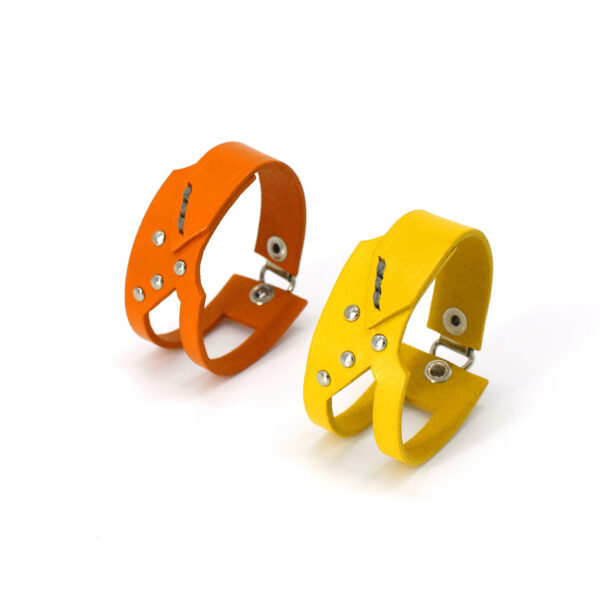 GIULIANA leather bracelets in orange and yellow colors - BANIZS