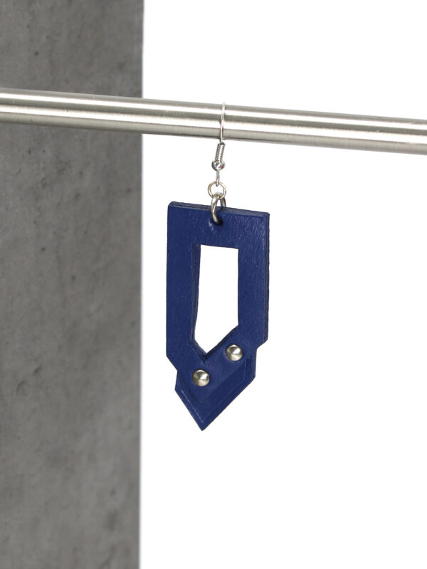 GIULIANA leather earrings - Blue - BANIZS