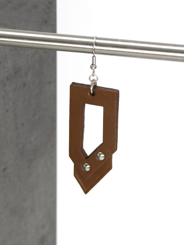 GIULIANA leather earrings - Brown - BANIZS