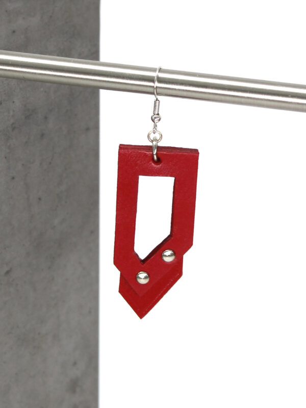 GIULIANA leather earrings - Red - BANIZS