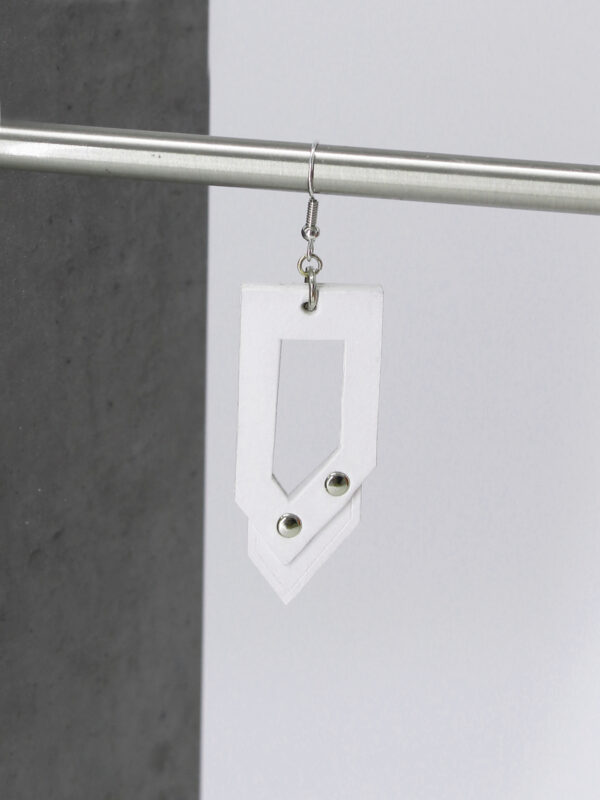 GIULIANA leather earrings - White - BANIZS