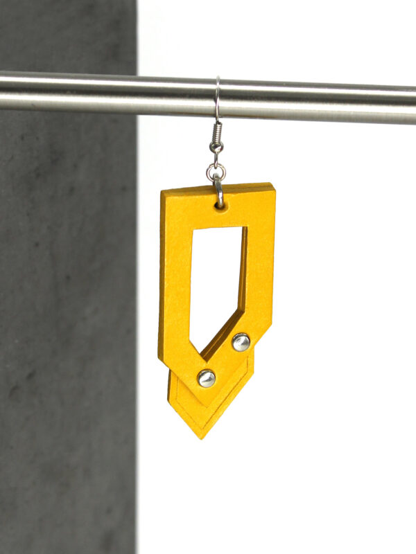 GIULIANA leather earrings - Yellow - BANIZS