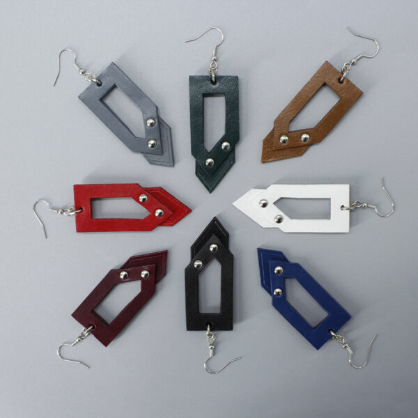 GIULIANA leather earrings in various colors - BANIZS