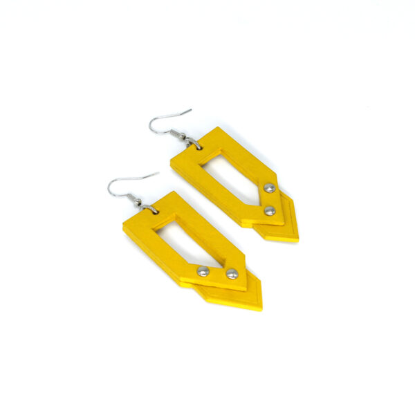 GIULIANA leather earrings pair - Yellow - BANIZS
