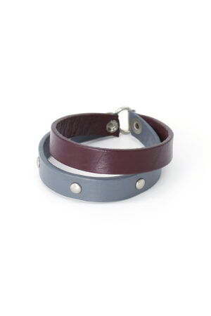 HELENA leather bracelet - Bordeaux - BANIZS