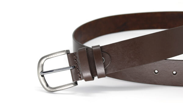 MARC leather belt details - Dark Brown - BANIZS