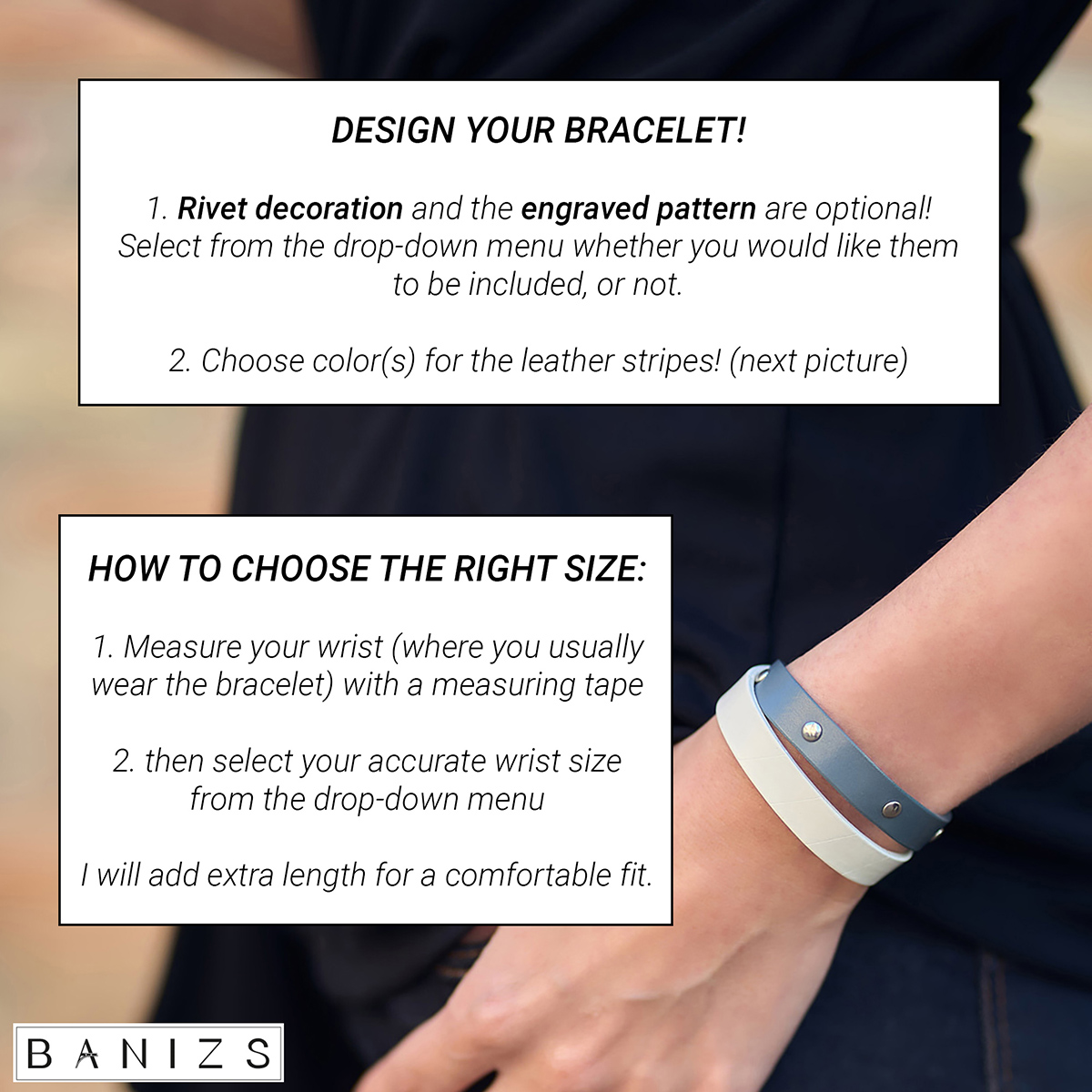 Design your leather bracelet! - BANIZS - Handmade Leather Goods