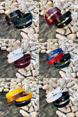 Double leather bracelets - BANIZS
