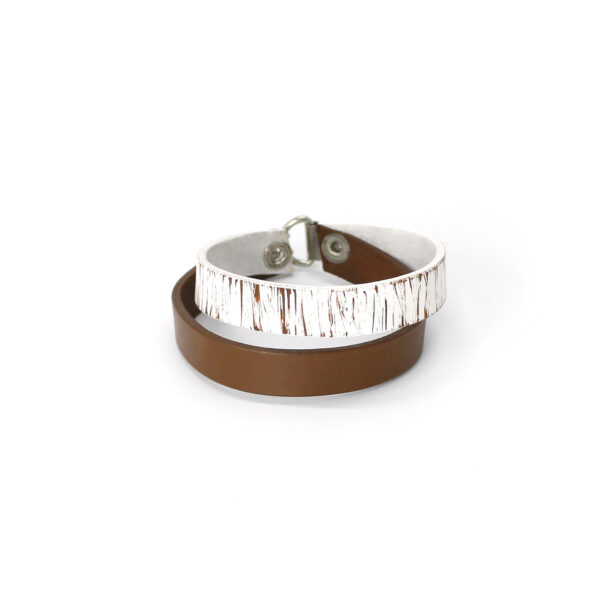 BANIZS Leather Goods - Bouble leather bracelet brown