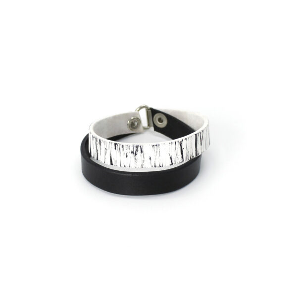 BANIZS Leather Goods - Double leather bracelet black