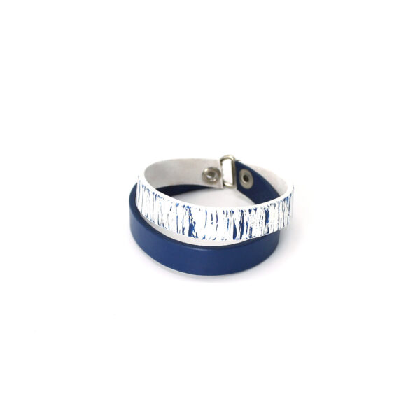 BANIZS Leather Goods - Double leather bracelet blue
