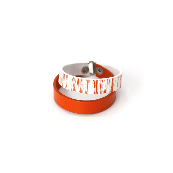 BANIZS Leather Goods - Double leather bracelet orange