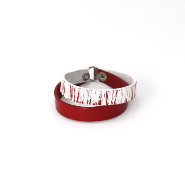 BANIZS Leather Goods - Double leather bracelet red