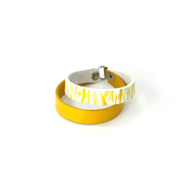 BANIZS Leather Goods - Double leather bracelet yellow