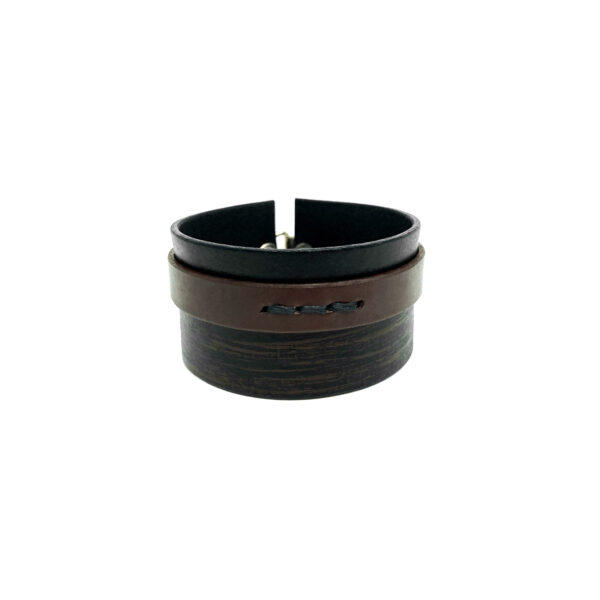 BANIZS Leather Goods - Layered dark brown leather men bracelet