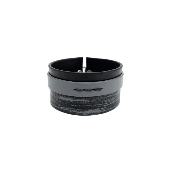 BANIZS Leather Goods - Layered gray leather men bracelet