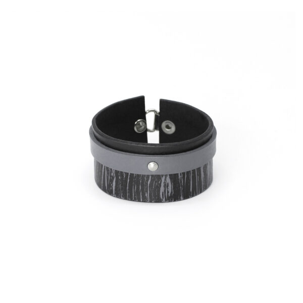 BANIZS Leather Goods - Layered leather bracelet black - gray