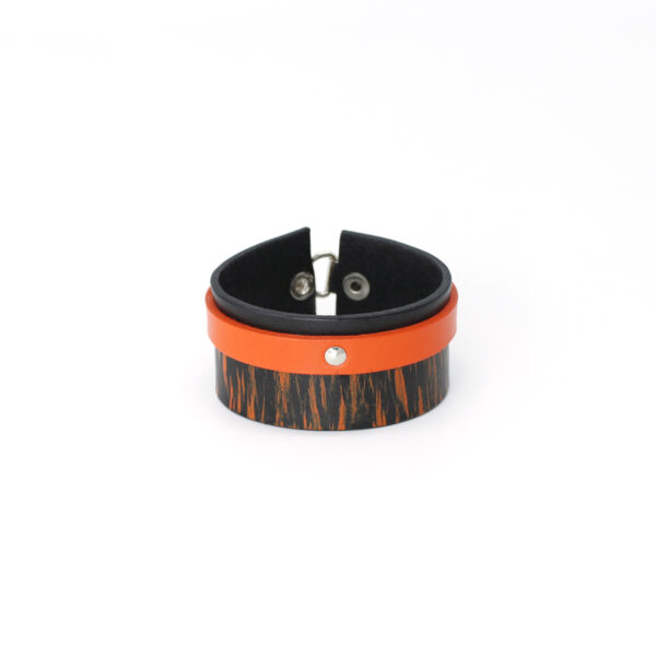BANIZS Leather Goods - Layered leather bracelet black - orange
