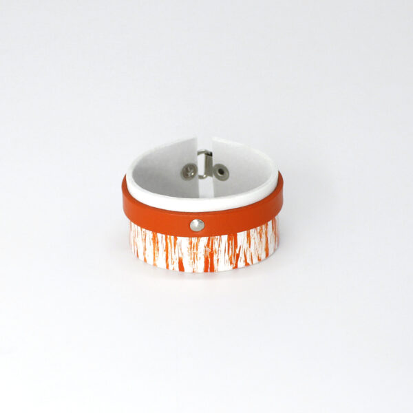 BANIZS Leather Goods - Layered leather bracelet orange