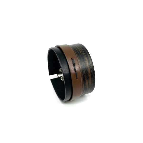 BANIZS Leather Goods - Layered leather men bracelet brown
