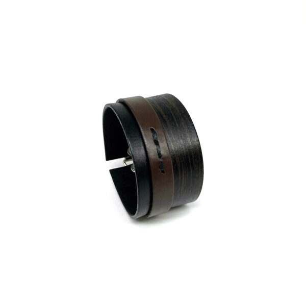 BANIZS Leather Goods - Layered leather men bracelet dark brown