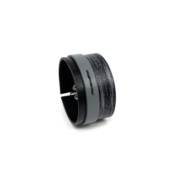 BANIZS Leather Goods - Layered leather men bracelet gray