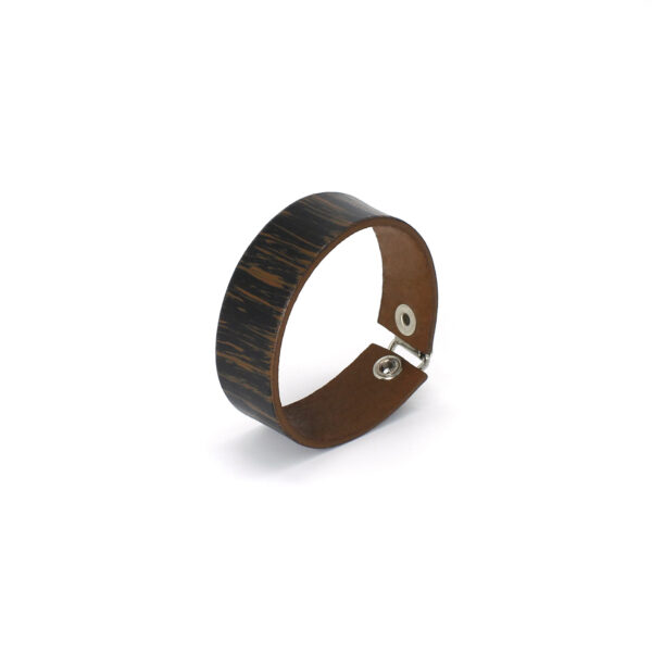 BANIZS Leather Goods - Patterned black - brown leather bracelet