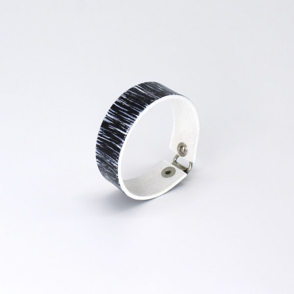 BANIZS Leather Goods - Patterned black - white leather bracelet